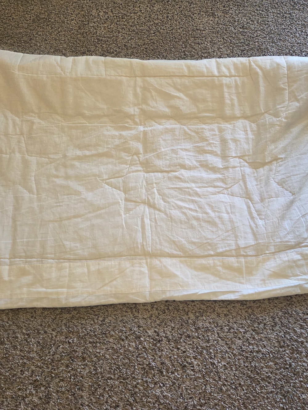 Star & Stripe Patchwork Quilted Throw - Cream and Blue - Picture 5 of 5